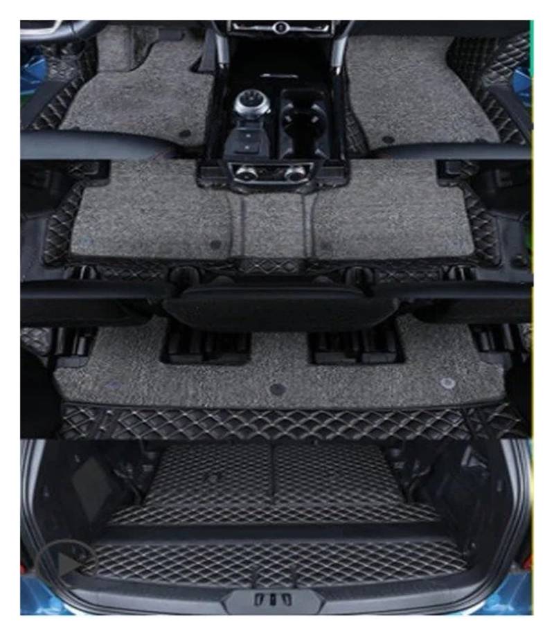 Kofferraum schutzmatte Für Ford Für Explorer 6 7 Sitze 2020 Langlebige Boot Teppiche Cargo-Liner Matten Für Explorer 2020 Vollen Satz Auto Stamm Matten Kofferraumwanne(H Black with beige) von GOINTDJD