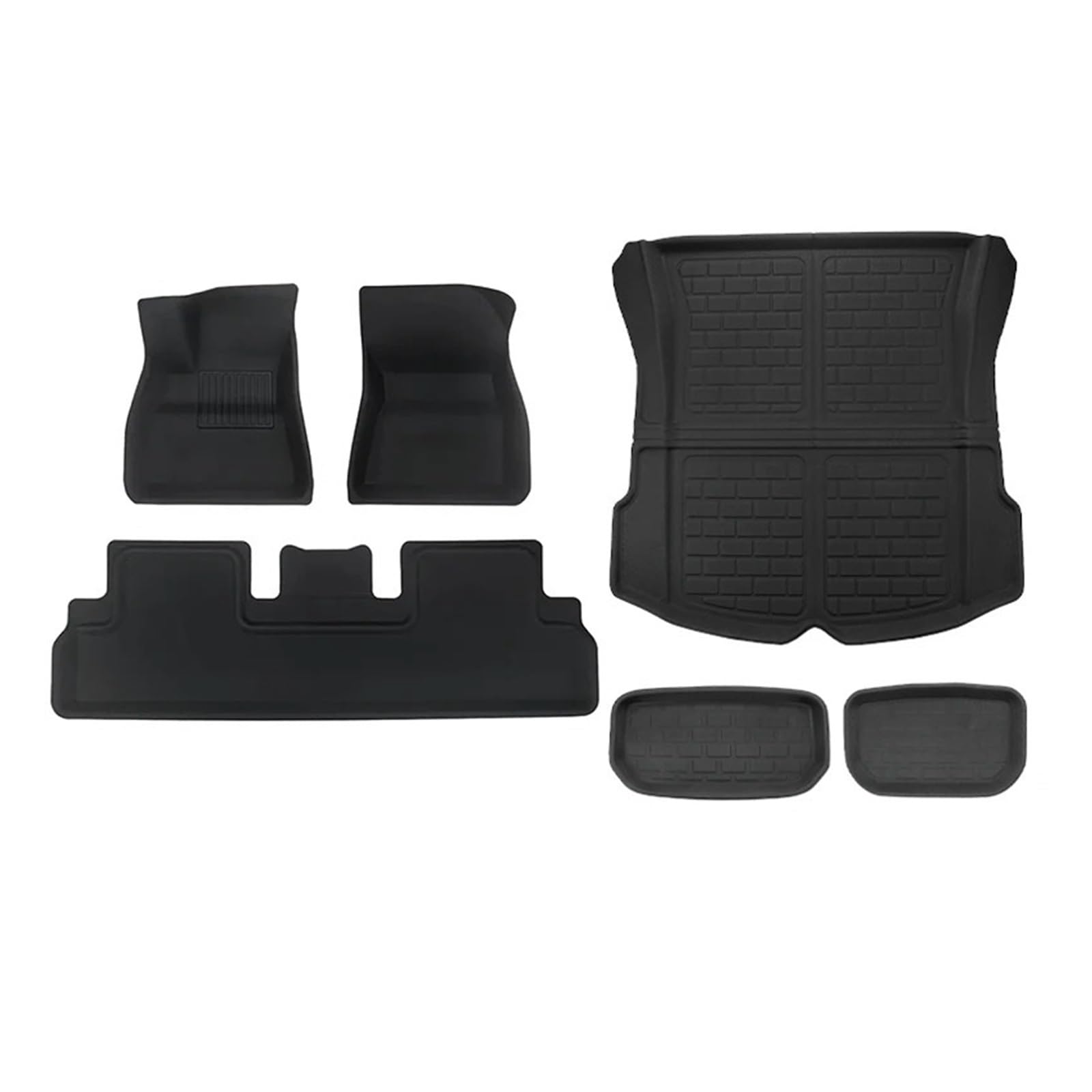 Kofferraum schutzmatte Für Tesla Für Modell 3 2021-2024 Für Highland Für Modell Y 2017-2024 Fußmatten Custom Fit Alle Wetter Für Cargo Liner Stamm Zubehör Kofferraumwanne(3 21-23 10 6PCS) von GOINTDJD