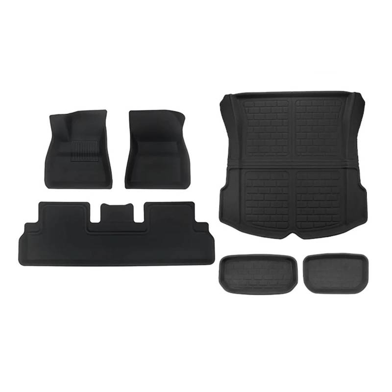 Kofferraum schutzmatte Für Tesla Für Modell 3 2021-2024 Für Highland Für Modell Y 2017-2024 Fußmatten Custom Fit Alle Wetter Für Cargo Liner Stamm Zubehör Kofferraumwanne(3 23 10-24 6PCS) von GOINTDJD
