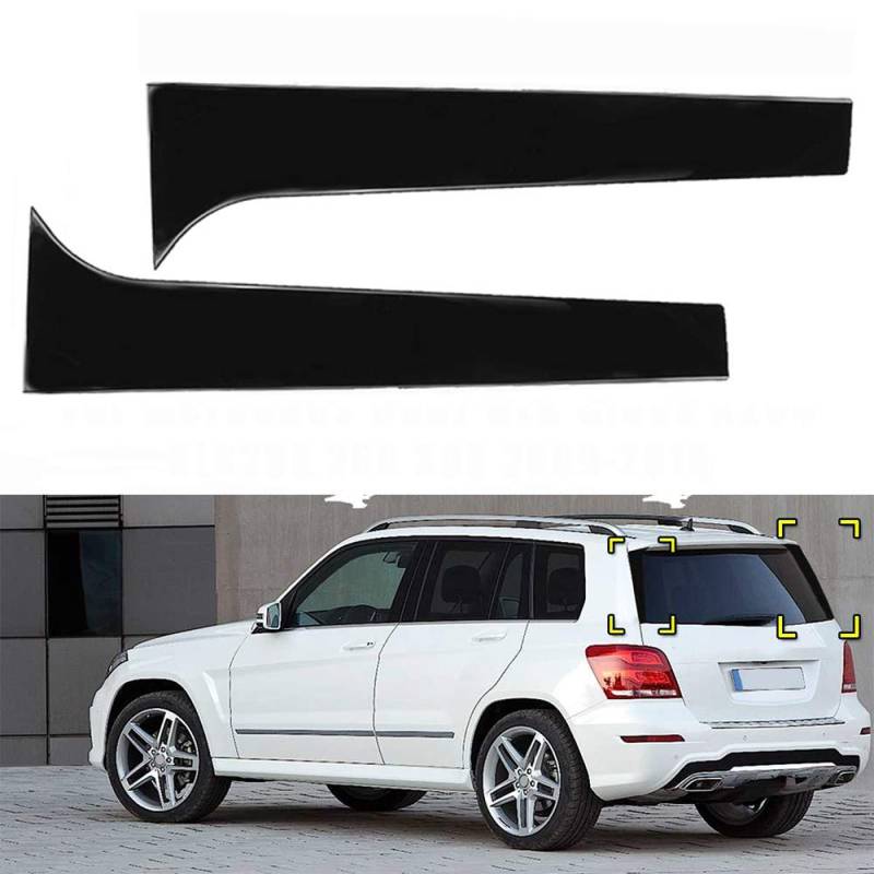 ABS Seitenfenster hinten Spoiler Heckspoiler für Mercedes-Benz GLK Klasse X204 GLK200 GLK260 GLK300 2008-2015, Auto Heckscheibe Canard Spoiler Luftverteiler, 3M Klebstoff Installation, schwarz von GOINUS