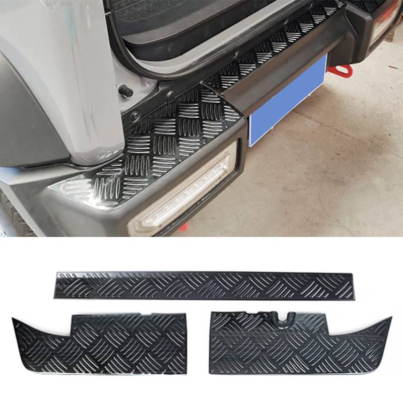 Edelstahl Heckkoffer Titan Außen Ladekantenschutz Kofferraum Stoßstangenschutz für Suzuki Jimny JB64 JB74 2019 2020 2021, 3M Kleber, einfache Installation von GOINUS
