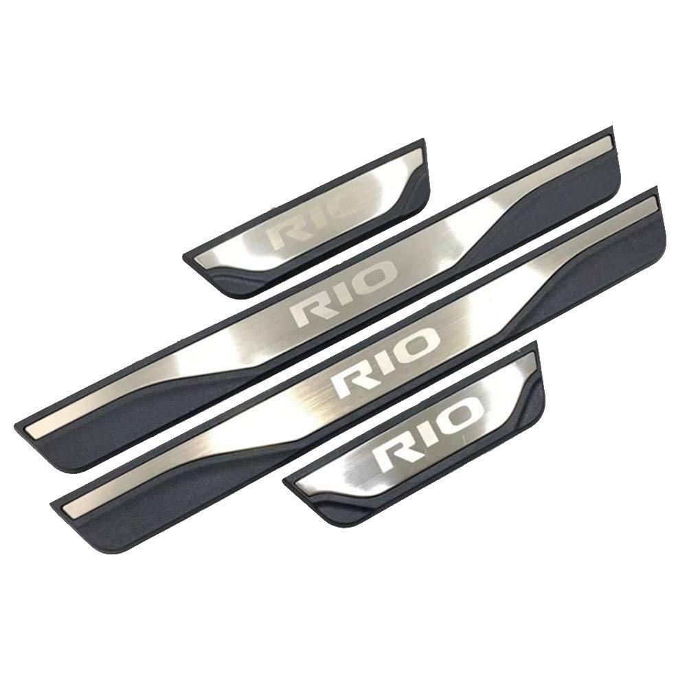GOINUS 4 Stück Auto Türschwelle Einstiegsleisten für KIA Rio 3 4 X-LINE 2015 2017-2019 2020, Türschweller Pedal Schützen Leisten Schweller Schutz Aufkleber, Kohlefaser Leder und 3M Kleber GOINUS 4 Stück Auto Türschwelle Einstiegsleisten für KIA Rio 3 4 X-LINE 2015 2017-2019 2020, Türschweller Pedal Schützen Leisten Schweller Schutz Aufkleber, Kohlefaser Leder und 3M Kleber von Homry