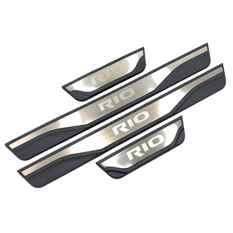GOINUS 4 Stück Auto Türschwelle Einstiegsleisten für KIA Rio 3 4 X-LINE 2015 2017-2019 2020, Türschweller Pedal Schützen Leisten Schweller Schutz Aufkleber, Kohlefaser Leder und 3M Kleber von Homry