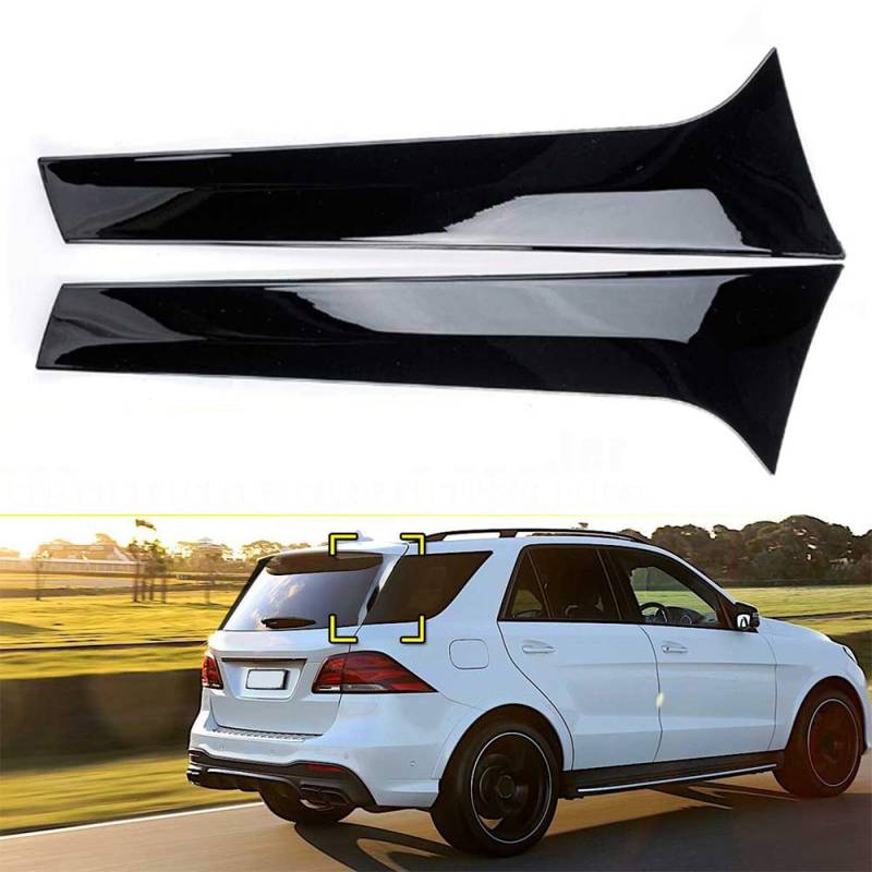 GOINUS ABS Seitenfenster hinten Spoiler Heckspoiler für Mercedes-Benz GLE Class W166 ML 2012-2018, Auto Heckscheibe Canard Spoiler Luftverteiler, 3M Klebstoff Installation, glänzend schwarz von GOINUS