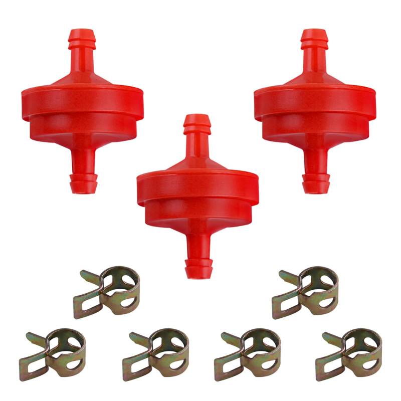 GOLD DEER 3Pack Rasenmäher 1/4 Zoll Inline Gaskraftstofffilter Kleinmotor Kraftstofffilter Ersatz für Briggs Stratton Craftsman Toro 394358s 56679 394358 394358S 7014359YP 56679MA mit 6 Stück von GOLD DEER