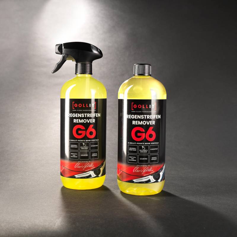 GOLLIT Regenstreifen-Remover 1000ml + Nachfüllpack 1000ml - Konzentrat das für alle Kunststoffoberflächen (z.B. GFK, Polyester und Gelcoat) sowie Hammercoat - MADE in GERMANY von GOLLIT