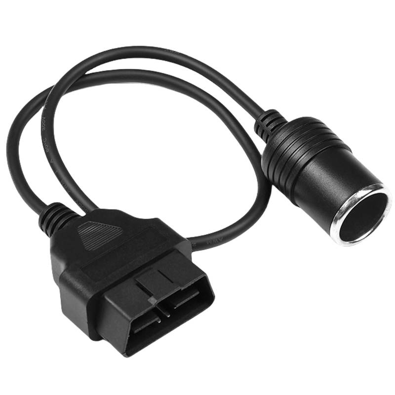 OBD2 zu Zigarettenanzünder Buchse Adapter, Zigarettenanzünder-Adapter, Connector 16Pin OBD2 männlich, 16 Pin 18AWG Auto Verlängerung Netzteil Kabel für Vechile Auto Verlängerung Netzteil Kabel von GOMETY