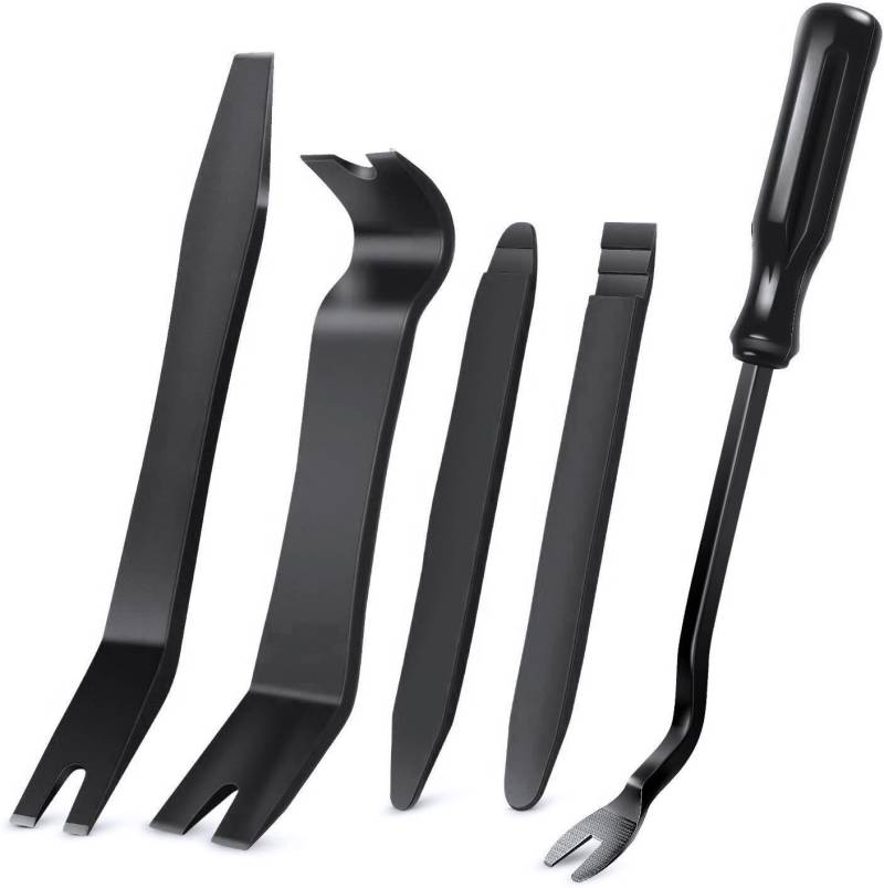 GOOACC 5-teiliges Nylon-Werkzeug-Set zum Entfernen von Autoverkleidungen, kratzfestes Hebelwerkzeug-Set für Autotür-Clip-Panel und Audio-Armaturenbrett, Schwarz von GOOACC