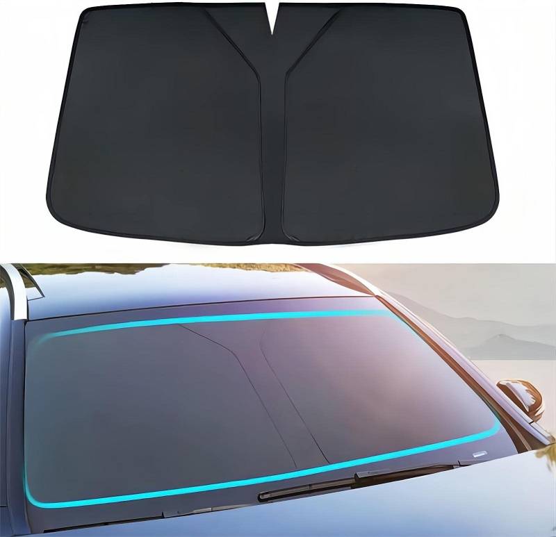 Sonnenschutz Auto Frontscheibe für Skoda Octavia 2015-2023, Sonnenschutz für Windschutzscheibe Sommer Hitzeschutz UV Schutz Auto Zubehör,Black von GOOBIX