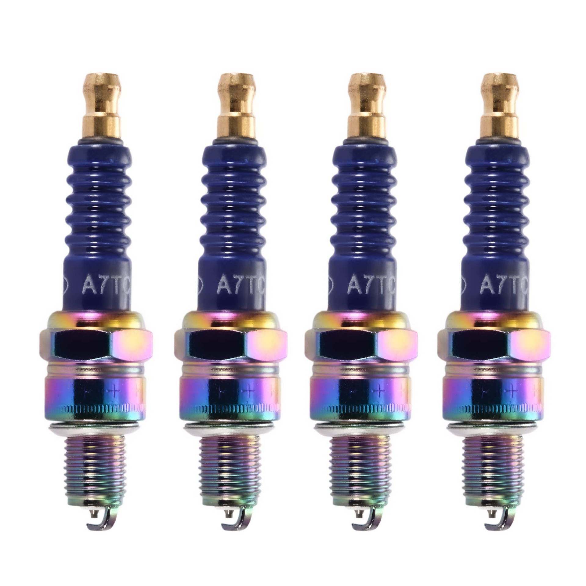 GOOFIT 4 Stück Set Zündkerze A7TC Ersatz für 50cc 70cc 90cc 110cc ATV Moped Go Kart Scooter Motorradzündkerze GOOFIT 4 Stück Set Zündkerze A7TC Ersatz für 50cc 70cc 90cc 110cc ATV Moped Go Kart Scooter Motorradzündkerze von GOOFIT