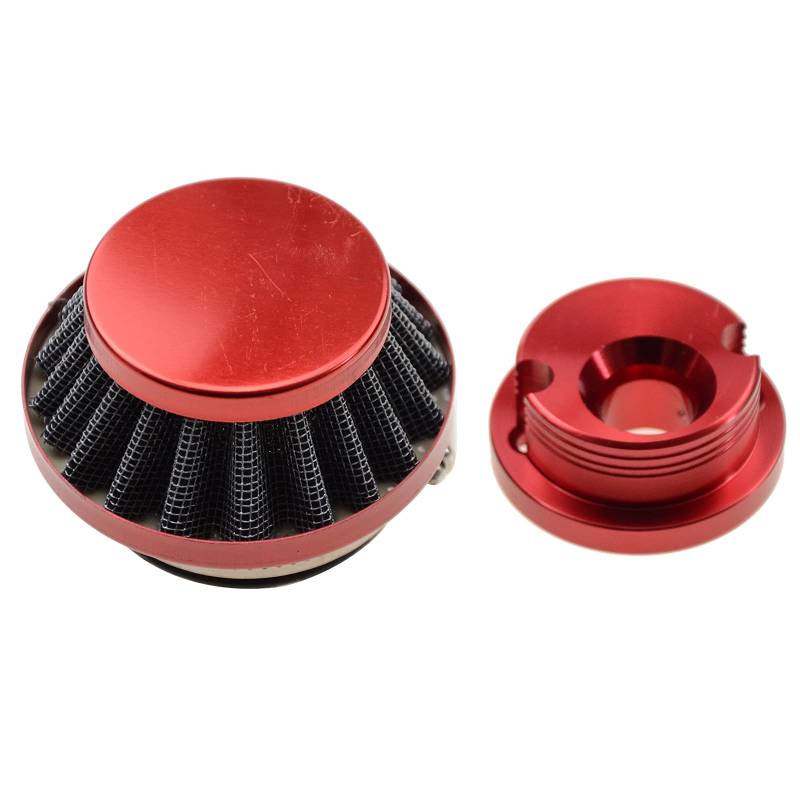 GOOFIT 44mm Motorrd Luftfilter 2 Takt Aluminium Base Rot Upgrade Kit Ersatz für 43cc 47cc 49cc ATV Dirtbike Go Kart Pitbike 4 Wheeler Quad von GOOFIT
