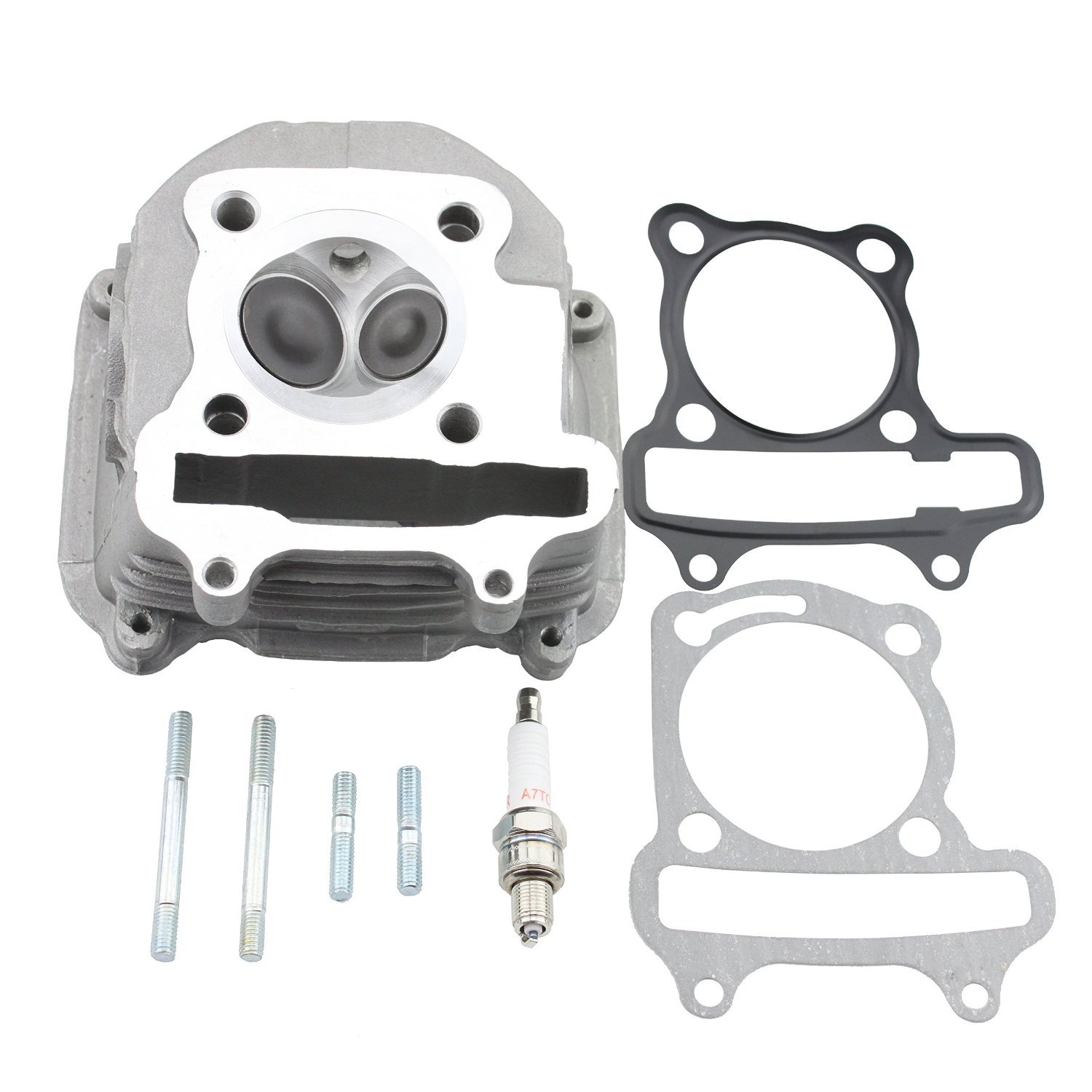GOOFIT 57.4mm Zylinderkopf mit Dichtung Zündkerze 4 Hub Motor Dichtungen Teile ATV Go Kart Ersatz für Taotao Quads Go-Karts GY6 150cc ATV Teil 157QMJ 152QMI Motorräder Kopf chinesischen Roller GOOFIT 57.4mm Zylinderkopf mit Dichtung Zündkerze 4 Hub Motor Dichtungen Teile ATV Go Kart Ersatz für Taotao Quads Go-Karts GY6 150cc ATV Teil 157QMJ 152QMI Motorräder Kopf chinesischen Roller von GOOFIT