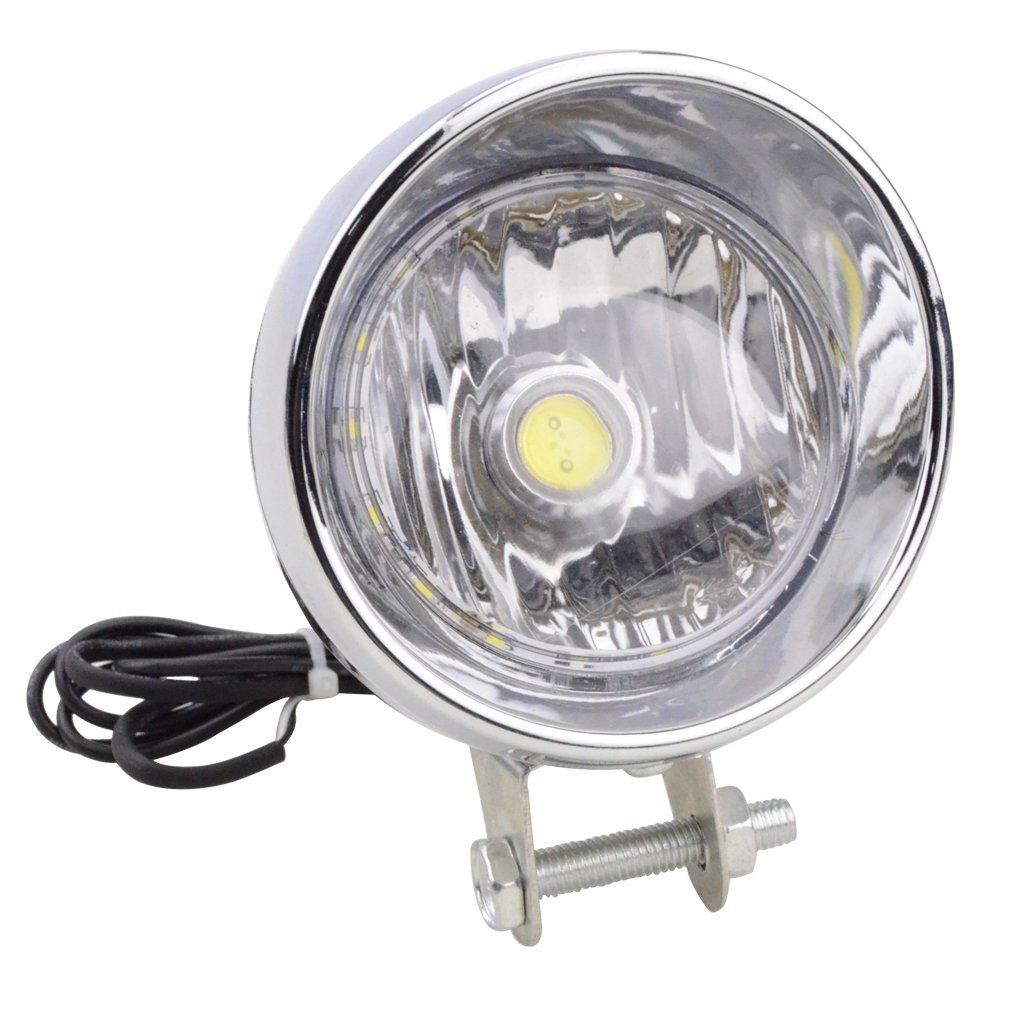 GOOFIT Chrome Motorrad Scheinwerfer Scheinwerfer mit integrierter Kontrollleuchte Ersatz für Scooter ATV Cruiser Chopper GOOFIT Chrome Motorrad Scheinwerfer Scheinwerfer mit integrierter Kontrollleuchte Ersatz für Scooter ATV Cruiser Chopper von GOOFIT