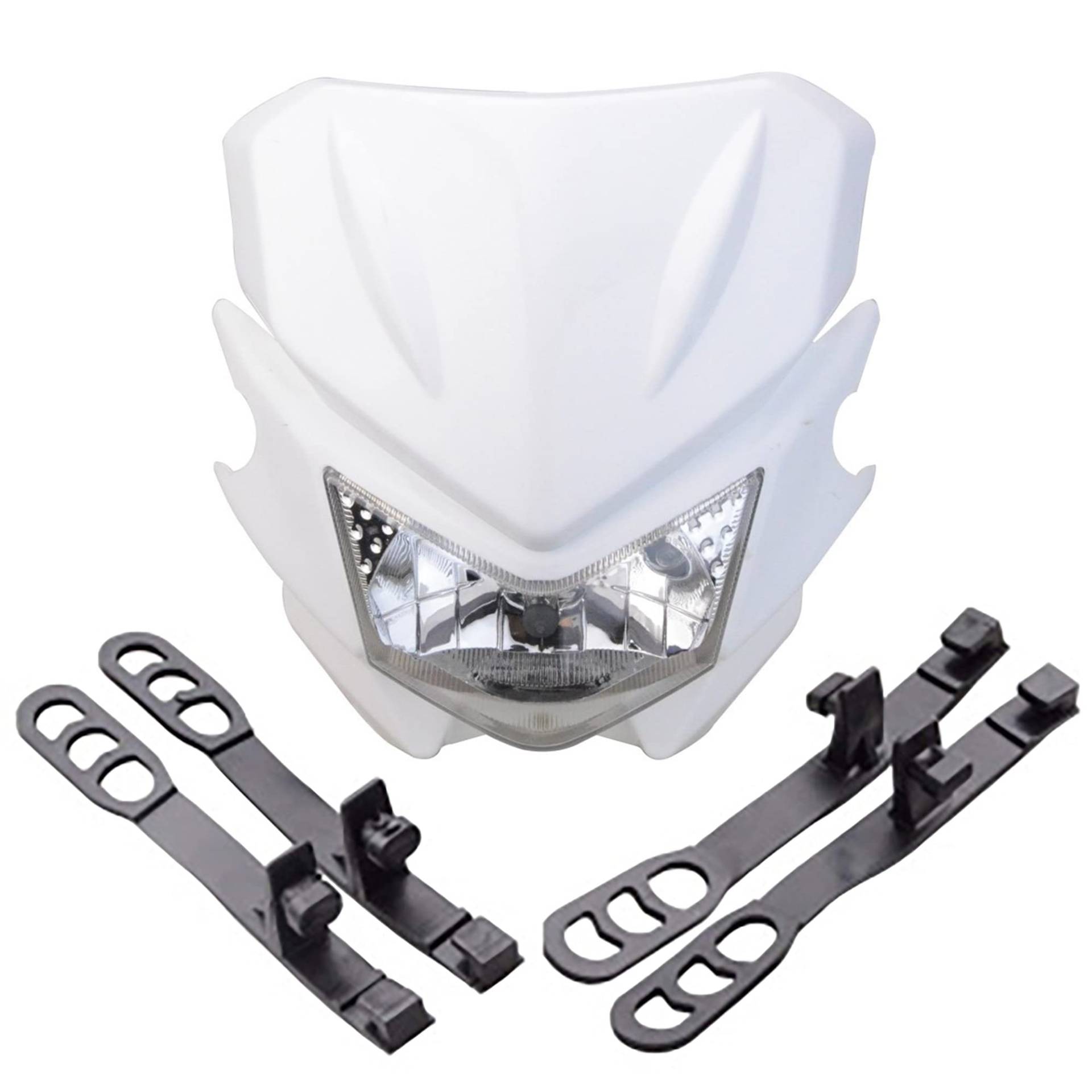 GOOFIT Motorrad Motocross Scheinwerfer Maske Verkleidungslicht Verkleidungs Lampshade Passt Ersatz für KX125 KX250 KXF250 KXF450 KLX200 KLX250 KLX450 Weiß von GOOFIT