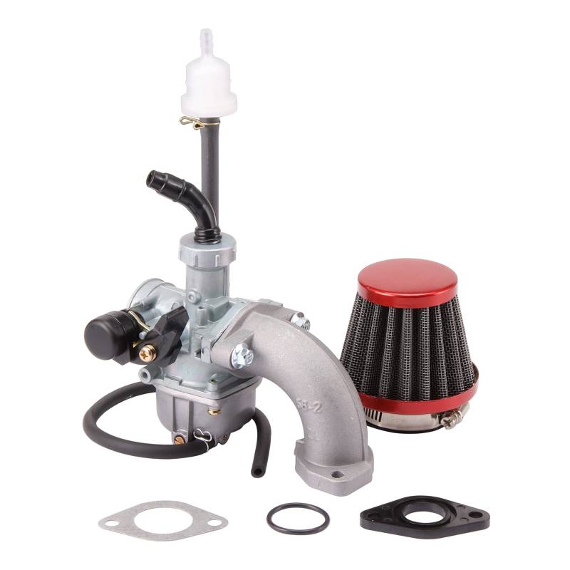 GOOFIT Rot PZ22 22mm Vergaser Luftfilter Kraftstofffilter Hand Chokehebel 4-Takt Ersatz für 50cc 110cc 125cc Quad Pit Pro Dirt Trail TAOTAO ATV Go Kart von GOOFIT