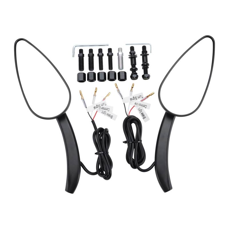 GOOFIT schwarz Motorrad Rückspiegel mit LED Blinker 360 Grad Rotation Ersatz für Maverick X3 2017-2018 Max 4x4 RS DS MR RC Turbo R RR 2017-2022 von GOOFIT
