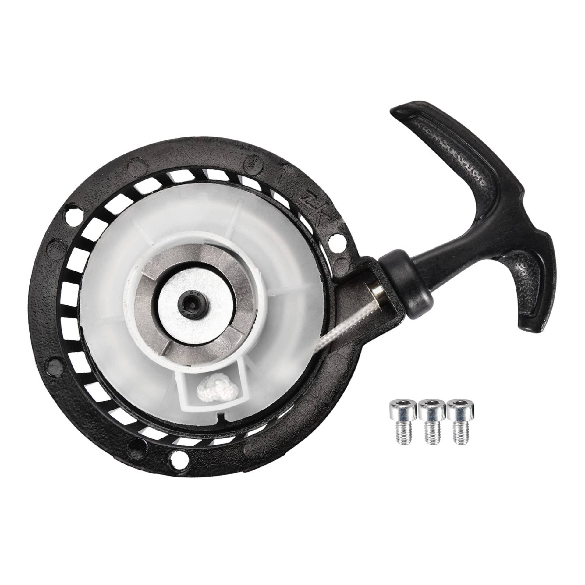 GOOFIT Kickstarter Ziehen starten Launcher 40–6 schwarz Seilzugstarter Aluminium Anlasser Pull Start Ersatz für 49cc 47cc Mini UTV ATV Go Kart Scooter Dirtbike Pocketbike Moto Quad von GOOFIT
