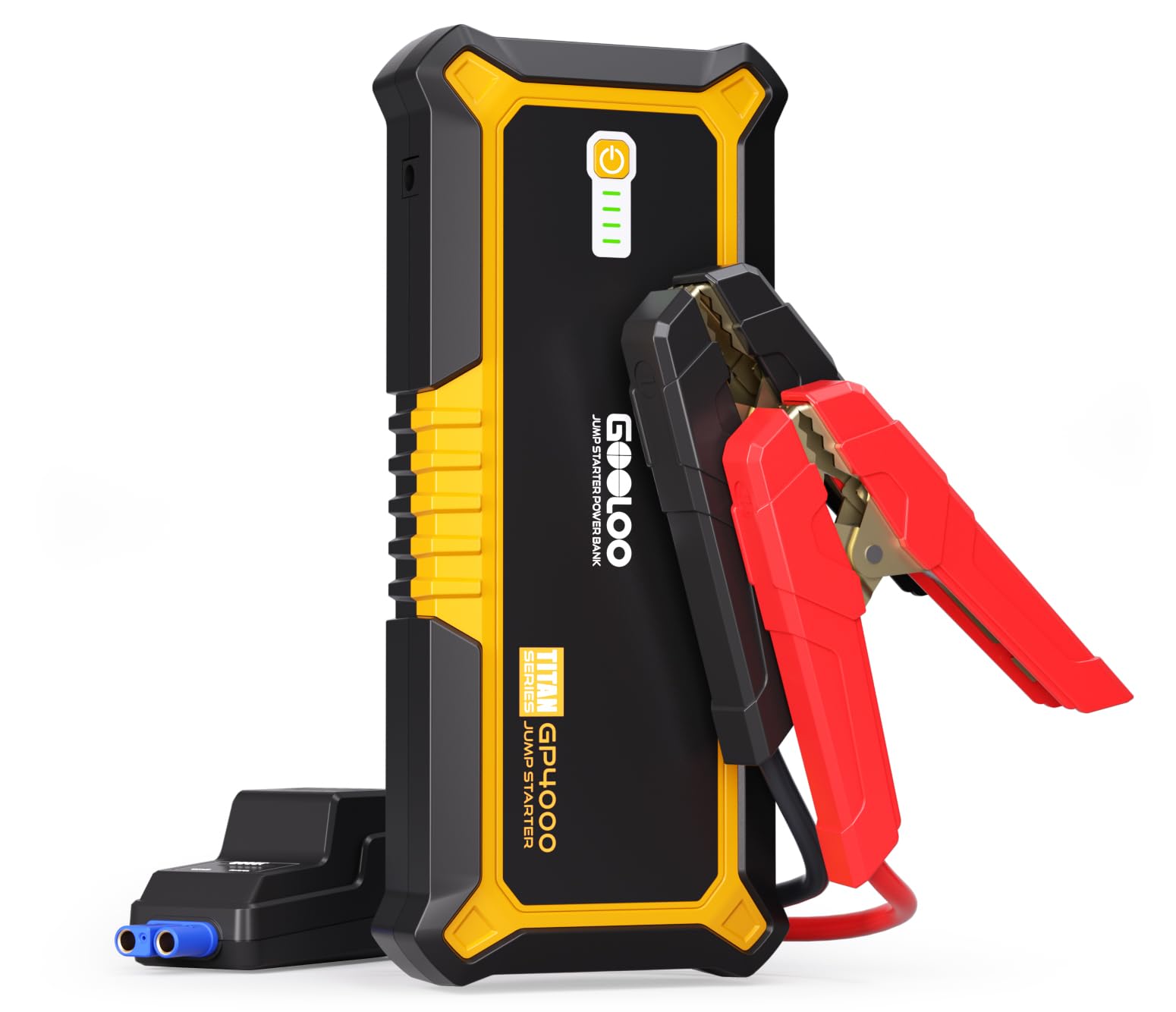 GOOLOO Starthilfe Powerbank 4000A 12V (Alle Benzin und Bis Zu 10L-Diesel) Powerbank Starthilfe Supersafe Tragbare Auto Batterie Booster und Intelligentes Starthilfekabel（Enthält Eva Schutzhülle） von GOOLOO