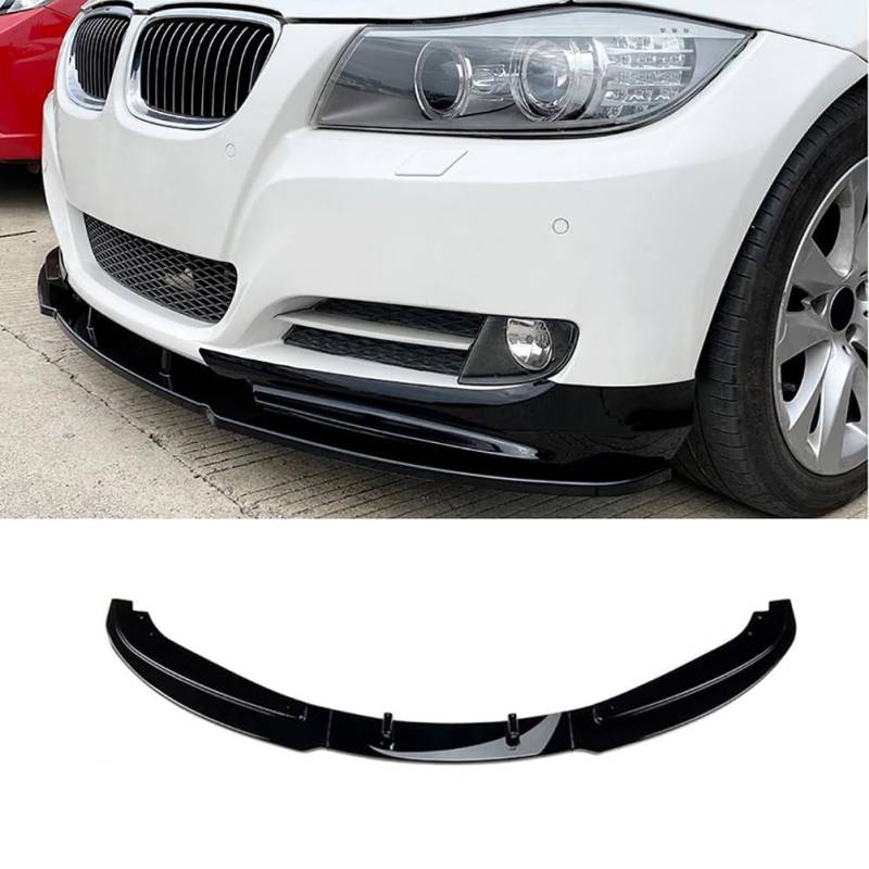 Frontstoßstange Spoiler,kompatibel mit BMW E90 E91 LCI 320i 330i 2009 2010 2011 2012, Frontstoßstange Lippe Kinn Spoiler für Auto,A-Black von GOPC