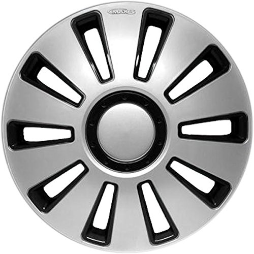 Marke New Car Radzierblenden Set von 4 35,6 cm 38,1 cm 40,6 cm Radkappen/Radzierblenden Silverstone Silber und Schwarz von Gorecki