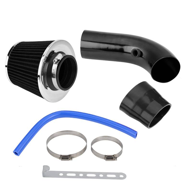 Auto Sportluftfilter, 76mm 3 Zoll Universal Luftkühlung Lufteinlassfilter Kit, Universal Kohlefaser Lufteinlasssystem mit Schlauch (Kohlenstoff-Muster) von GOTOTOP