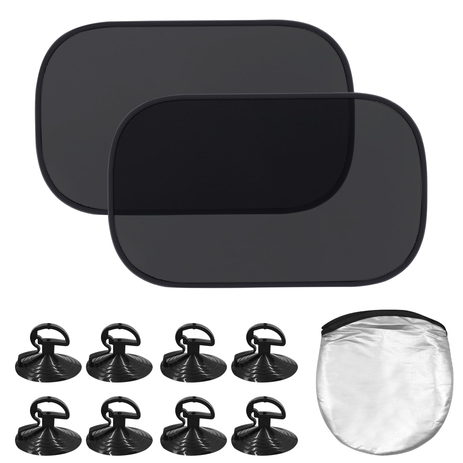 GOTRUST 2er Set Sonnenblende Auto Baby, Autofenster Sonnenschutz Selbsthaftend mit UV Schutz, Universelle Sonnenschutz Auto Seitenscheibe mit 8 Saugnäpfen Schwarz - 53x36cm GOTRUST 2er Set Sonnenblende Auto Baby, Autofenster Sonnenschutz Selbsthaftend mit UV Schutz, Universelle Sonnenschutz Auto Seitenscheibe mit 8 Saugnäpfen Schwarz - 53x36cm von GOTRUST