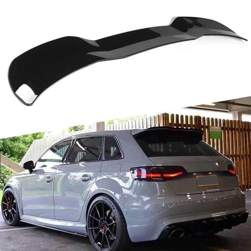 Auto Heckspoiler Hintere Kofferraum Fenster Dachspoiler für Audi A3 S3 S Line 8V Fließheck 2014-2020 Karosserie Styling Exterieur Zubehör,Glossy Black von GOYMFK