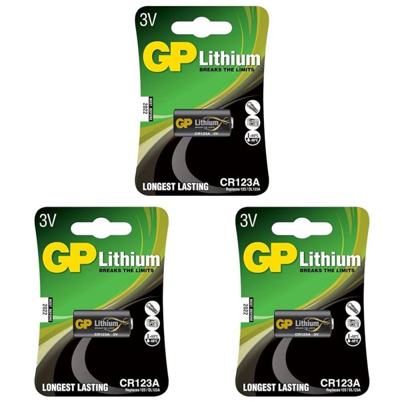 GP Batteries Lithium Batterie CR123A / DL123A (3 Volt) (Packung mit 3) von GP