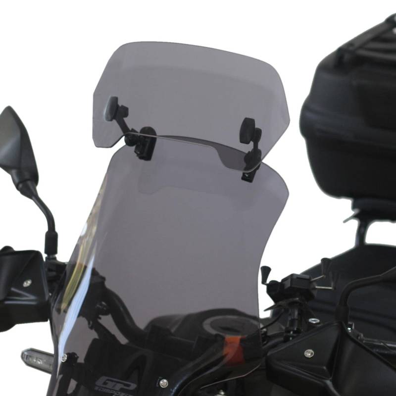 GP KOMPOZIT Windschutzscheibenverlängerung, universal, verstellbar, Motorrad-Windabweiser, Clip-on Spoiler (Smoked) von GP Kompozit