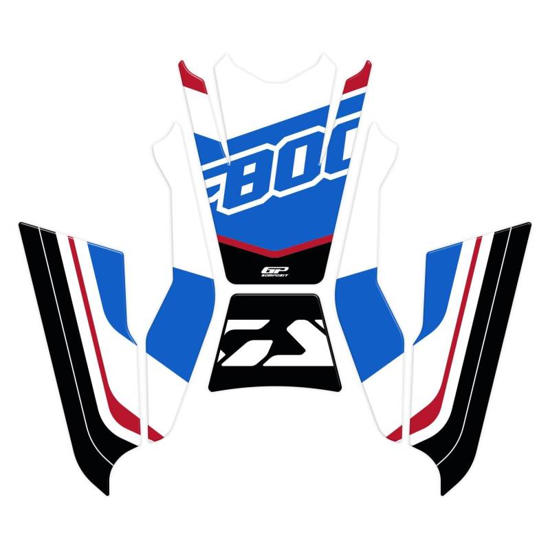 GP Kompozit Tankpad Set Blau-Rot kompatibel für BMW F 800 GS 2024 von GP Kompozit