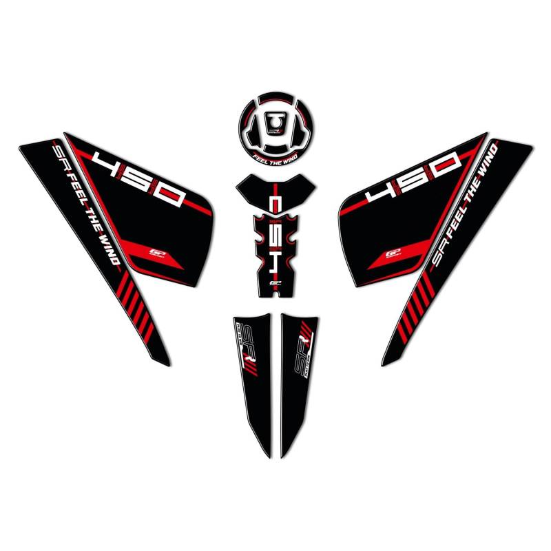 GP Kompozit Tankpad-Set Rot kompatibel für CFMOTO 450SR 2023-2024 von GP Kompozit