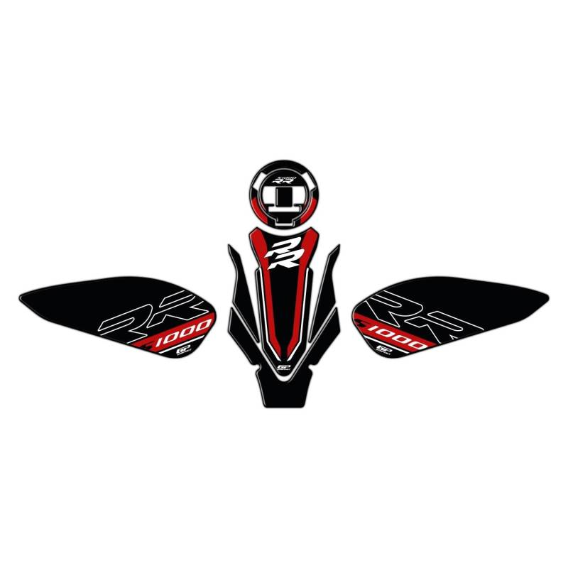 GP Kompozit Tankpad Set Schwarz kompatibel für BMW S 1000 RR 2019-2024 von GP Kompozit