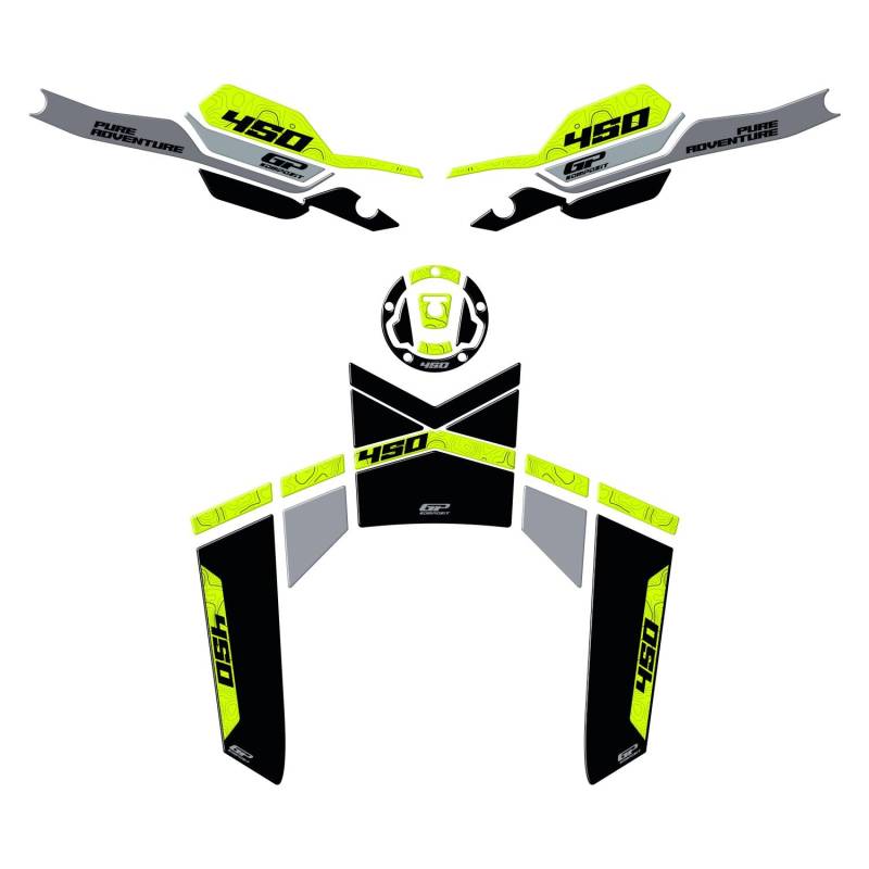 GP Kompozit Tankpad-Set schwarz kompatibel für CFMOTO 450MT 2024 von GP Kompozit