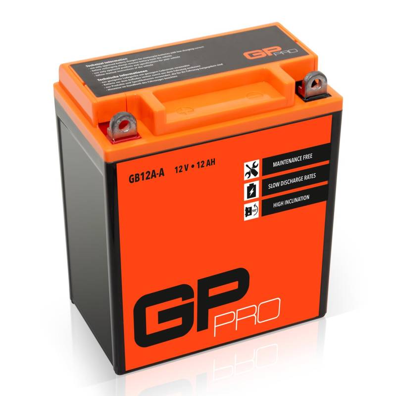 GP-PRO GB12A-A 12V 12Ah GEL-Batterie Kompatibel mit YB12A-A / 51211 Wartungsfrei & Versiegelt Akkumulator Motorrad Motorradbatterie von GP-PRO