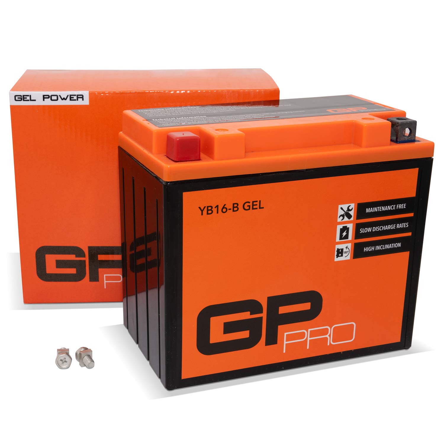 GP-PRO GB16-B 12V 17Ah GEL-Batterie (Kompatibel mit YB16-B / 51912) (Wartungsfrei & Versiegelt) Akkumulator Motorrad Motorradbatterie für u.a. Harley Davidson von GP-PRO