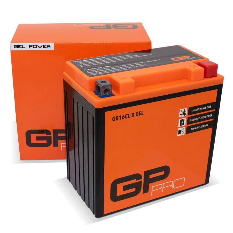 GP-PRO GB16CL-B 12V 19Ah GEL-Batterie (Kompatibel mit YB16CL-B / CB16CL-B) (Wartungsfrei & Versiegelt) Akkumulator Motorrad Motorradbatterie von GP-PRO