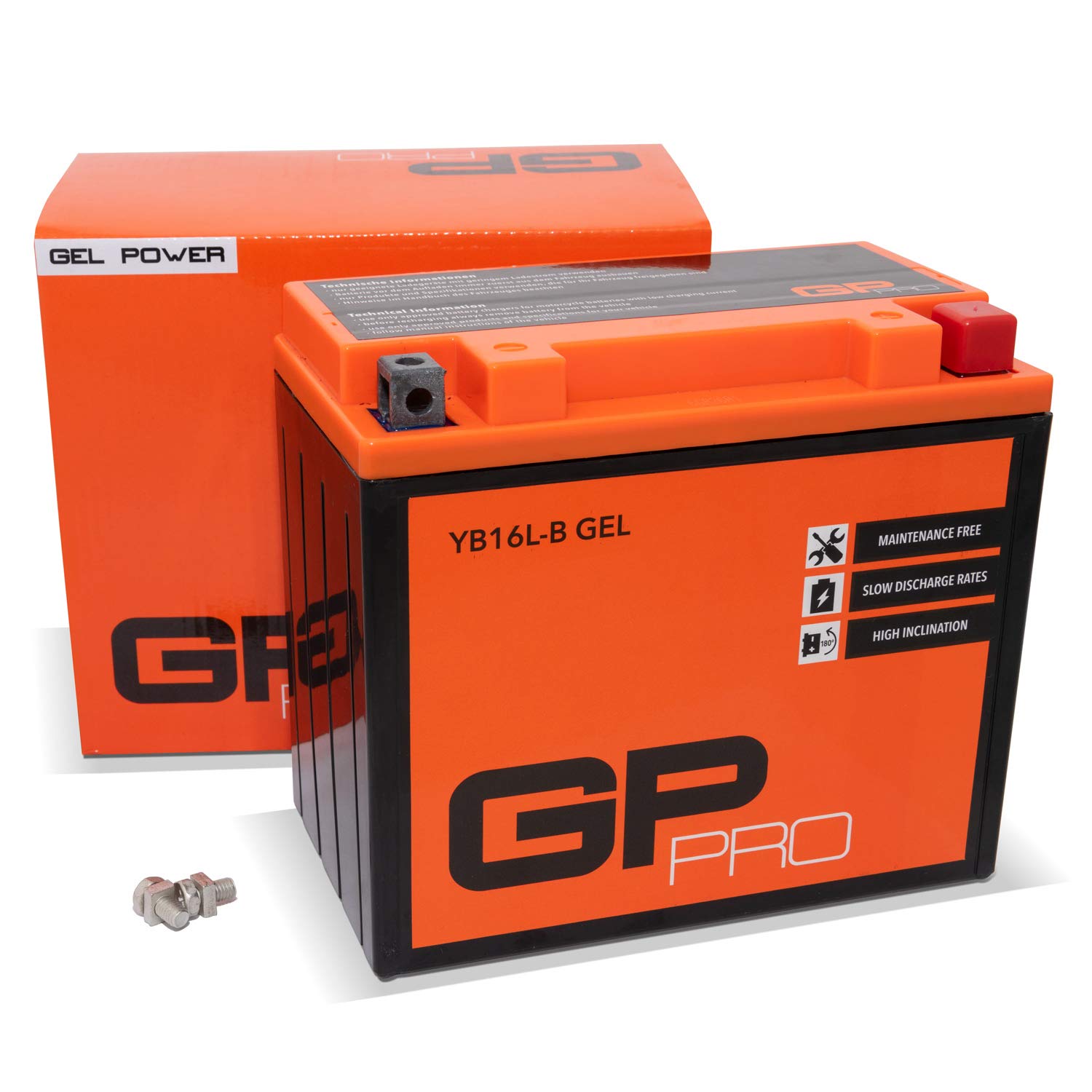 GP-PRO GB16L-B 12V 17Ah GEL-Batterie (Kompatibel mit YB16L-B / 51911) (Wartungsfrei & Versiegelt) Akkumulator Motorrad Motorradbatterie für u.a. Kawasaki GPZ 1100 von GP-PRO