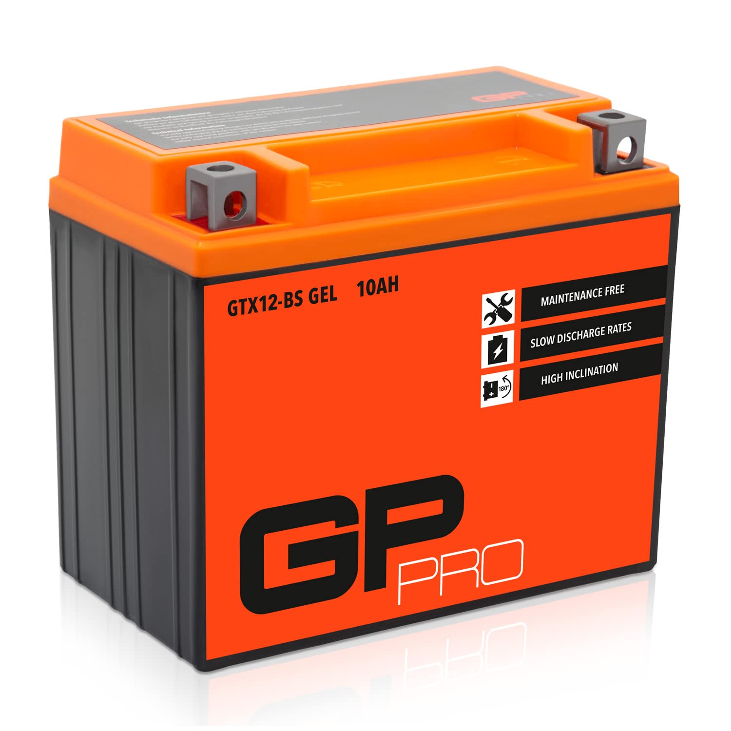 GP-PRO GTX12-BS 12V 12Ah GEL-Batterie (Kompatibel mit YTX12-BS / 51012) (Wartungsfrei & Versiegelt) Akkumulator Motorrad Motorradbatterie von GP-PRO