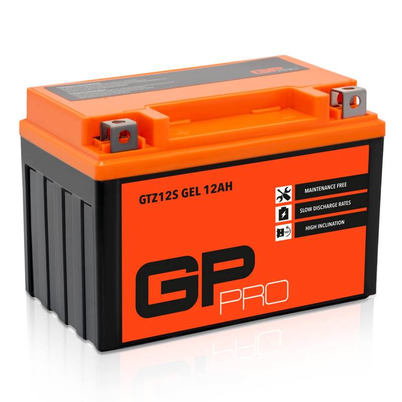 GP-PRO GTZ12S 12V 12Ah GEL-Batterie (Kompatibel mit YTZ12S / YTZ14S) (Wartungsfrei & Versiegelt) Akkumulator Motorrad Motorradbatterie für u.a. Honda von GP-PRO