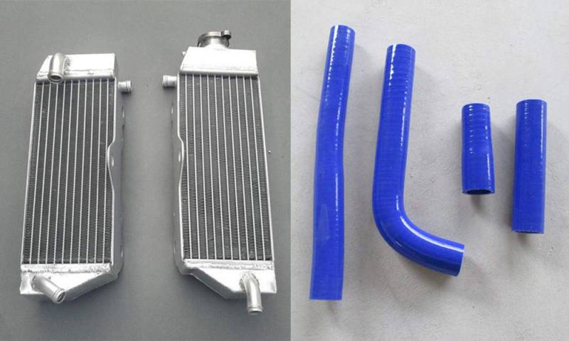 Aluminium-Kühler + blauer Schlauch für WR400 F WR400F 1998-2000 1998 1999 2000 von GPI Racing