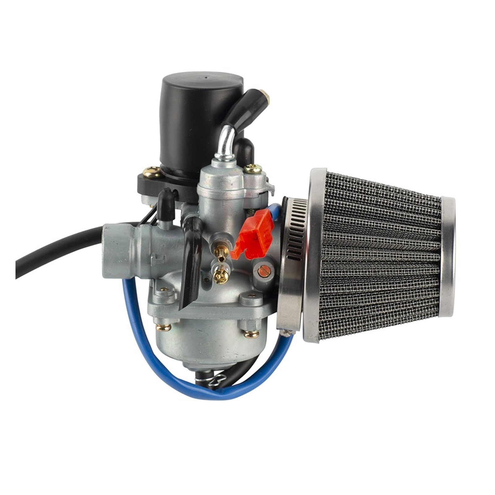 Kit Vergaser Für Y&AMAHA Für 2 Takt Für 50cc Für 90cc Für Jog Für JOG50 Für JOG90 1E40QMB 1PE40QMB 1E50QMG E-TON 19mm Moped Vergaser Mit Luftfilter(Jog Set Silver) von GPNPCFMFVK