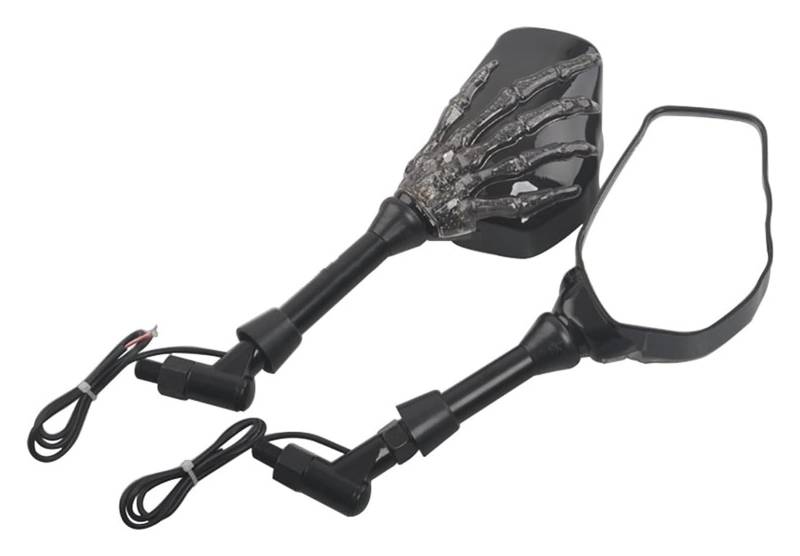 Lenkerendenspiegel Motorrad Für H&Arley Universal 8mm 10mm Motorrad Rearview Außenspiegel W/Bernstein Blinker Rückspiegel Rückspiegel von GPNPCFMFVK