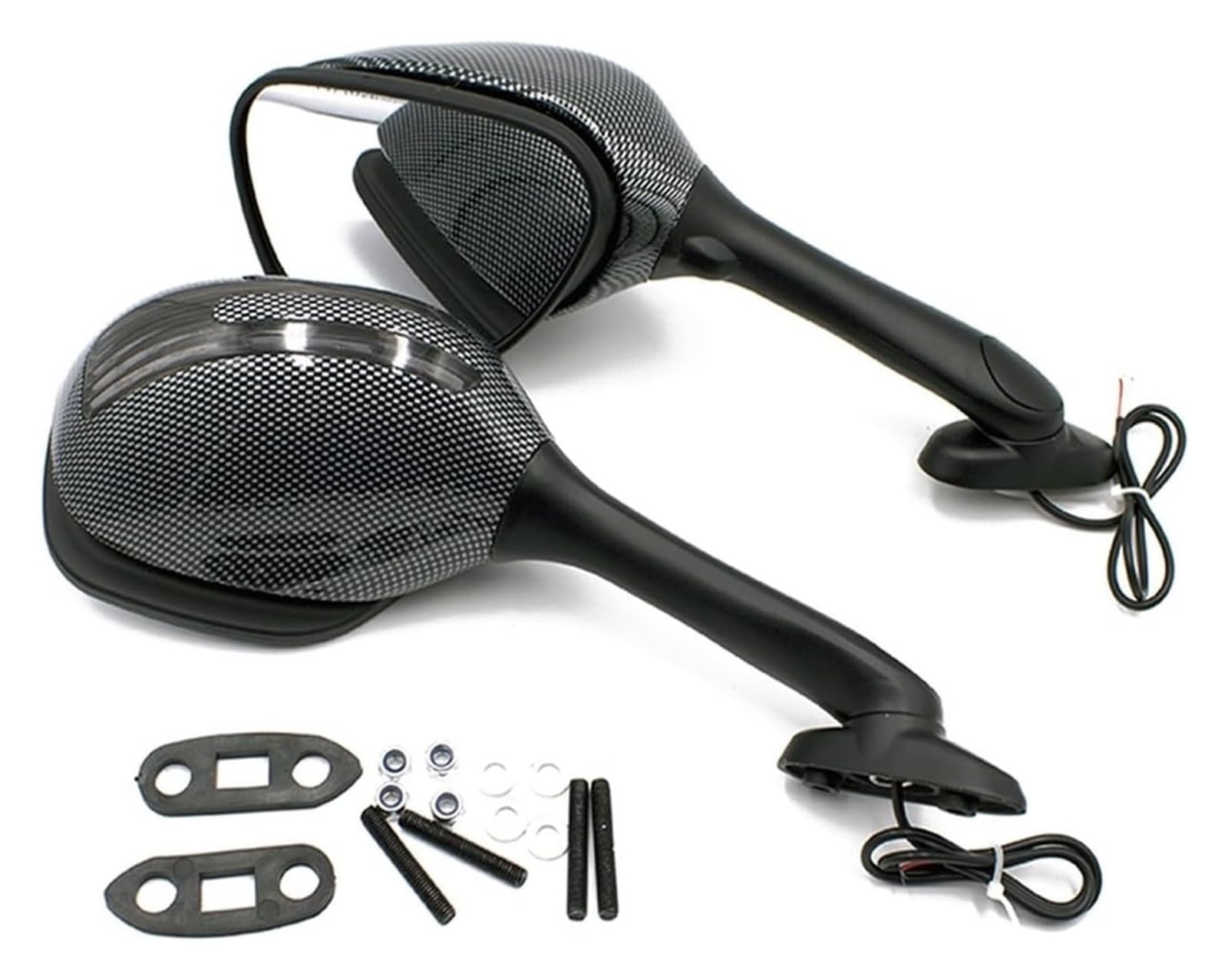 Lenkerendenspiegel Motorrad Für Suz&uki GSXR 600 750 1000 GSX-R600 GSX-R1000 Motorrad Rückspiegel Mit Blinker Motorrad Rearview Außenspiegel Rückspiegel(2) von GPNPCFMFVK