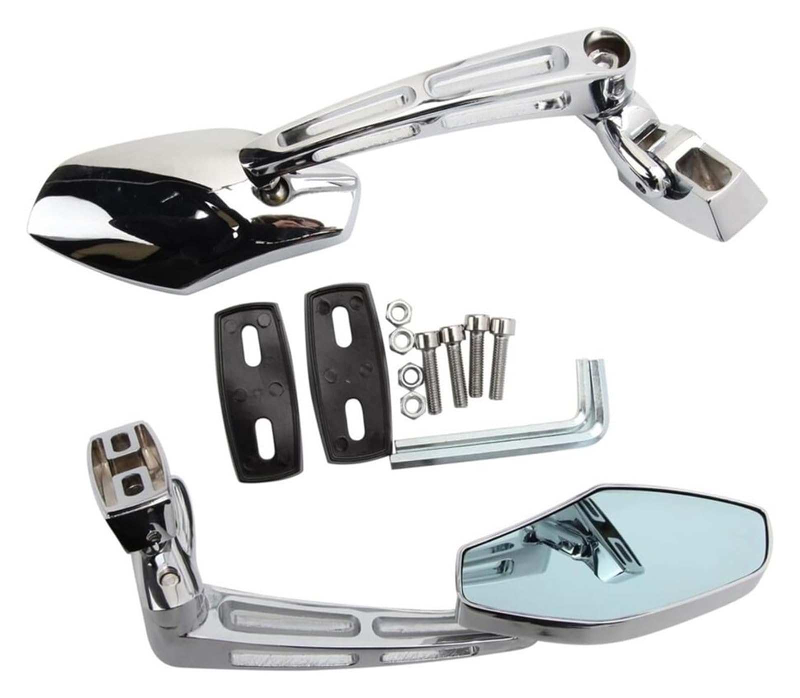 Lenkerendenspiegel Motorrad Für Suz&uki GSXR 600 GSXR 750 GSXR 1000 Für Haya&busa GSX1300R SV650S SV1000S Motorrad Rearview Außenspiegel Rückspiegel Rückspiegel(Chrom) von GPNPCFMFVK