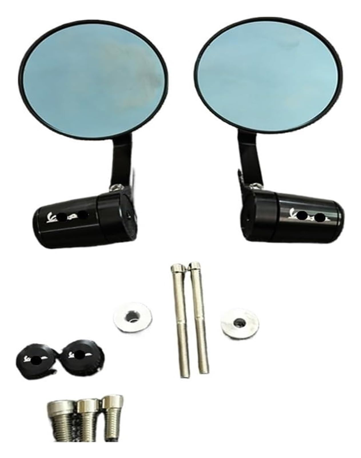 Lenkerendenspiegel Motorrad Für VES&pa GTS Für Sprint Für Primavera 150 300 125 250 Motorradzubehör Motorrad Runder Lenker Bar End Rückspiegel Rückspiegel(Schwarz) von GPNPCFMFVK