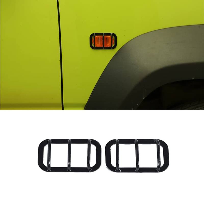 GQDGCU Auto Eisen Blinker Licht Abdeckung Dekorative für Suzuki Jimny 2019-2024, Seitenleuchten Gehäuse Trim (Schwarz B) von GQDGCU