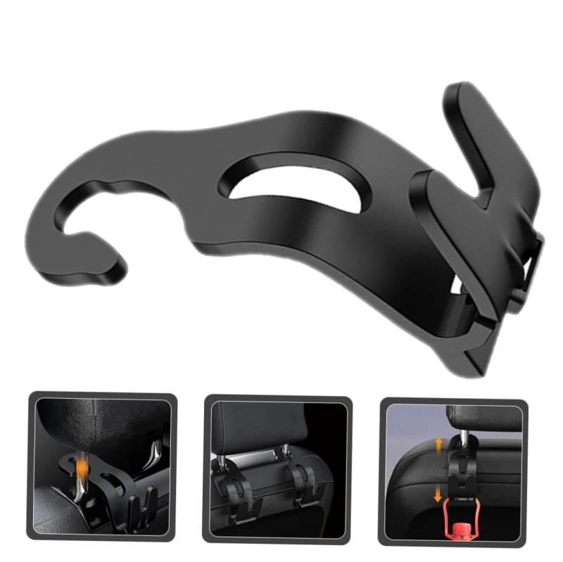 GRADENEVE 4 Stück Autohaken, Auto Kleiderhaken, Autositzhaken, Handtaschenhaken, Multifunktionaler Haken Für Autositz, Autositze, Haken Für Kopfstütze, Fahrzeug Organizer, Auto Kopfstützen von GRADENEVE