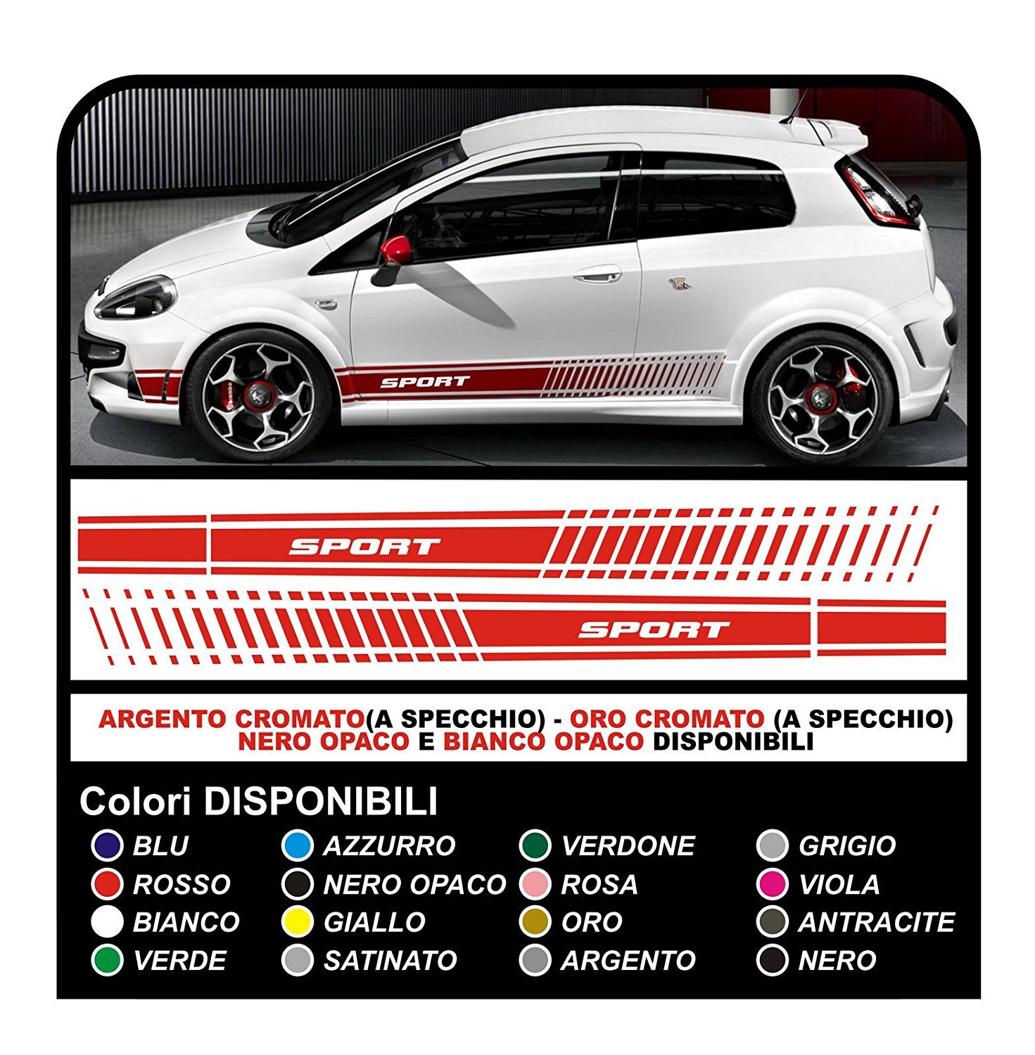 Aufkleber Sport FÜR Auto Sticker Decals Tuning Rally Racing (ROT) von GRAFIC