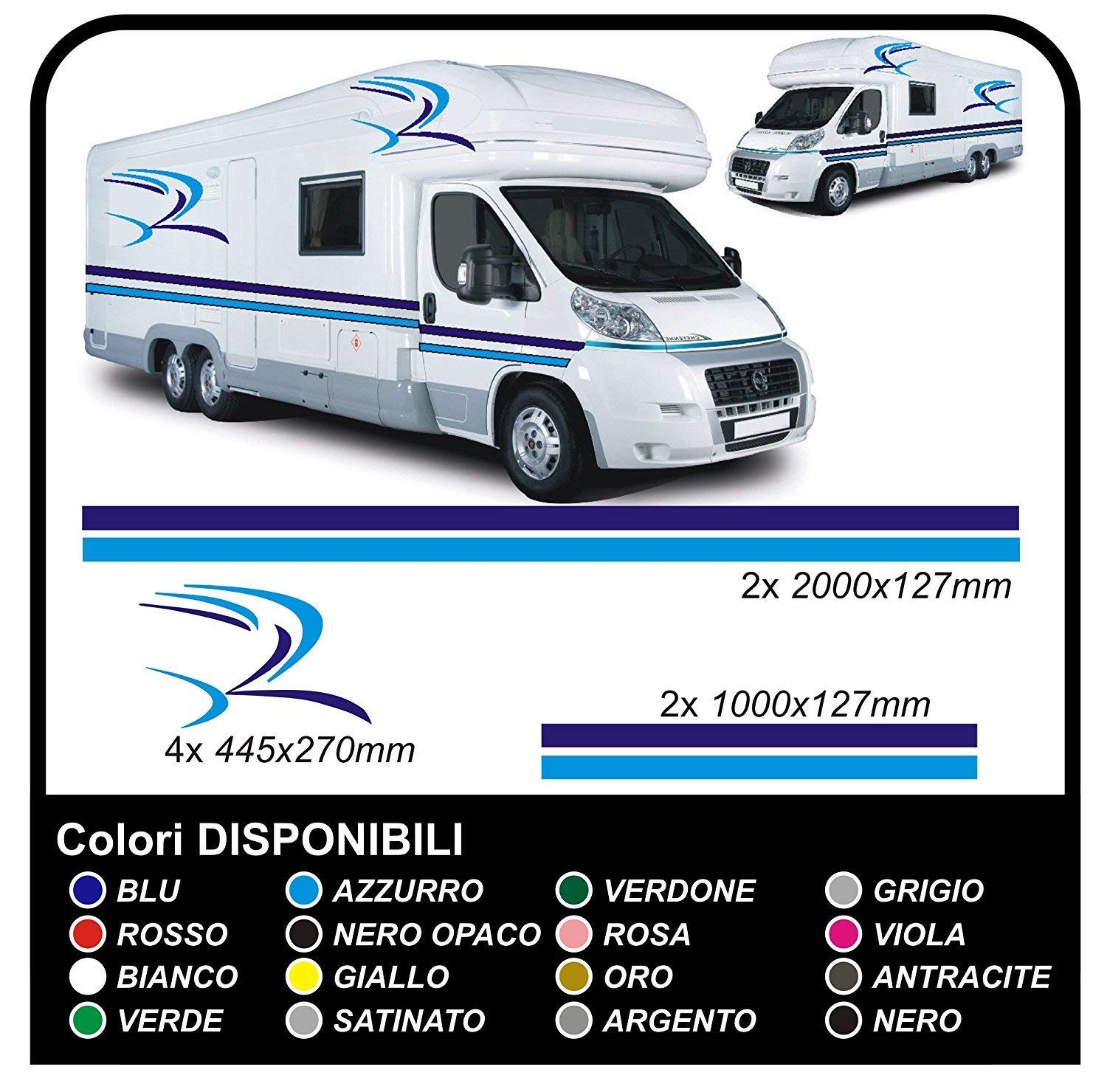 Aufkleber Wohnwagen Camper Van Caravan Wohnmobil Grafik Dekoration Motorhome Aufkleber Camper - Grafik 07- KIT Aufkleber Wohnmobil (EINE ANDERE Color (Kontakt)) von GRAFIC