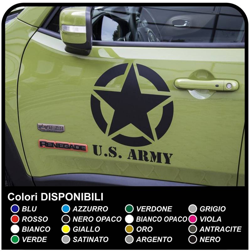 GRAFIC Aufkleber Klebstoffe für Auto Tür militärische Star Stern Sterne U.S. Army (Silber) von GRAFIC